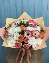 Букет цветов из:  Розы, Герберы и Хризантемы #REPLACE_PRED# Серафимовском