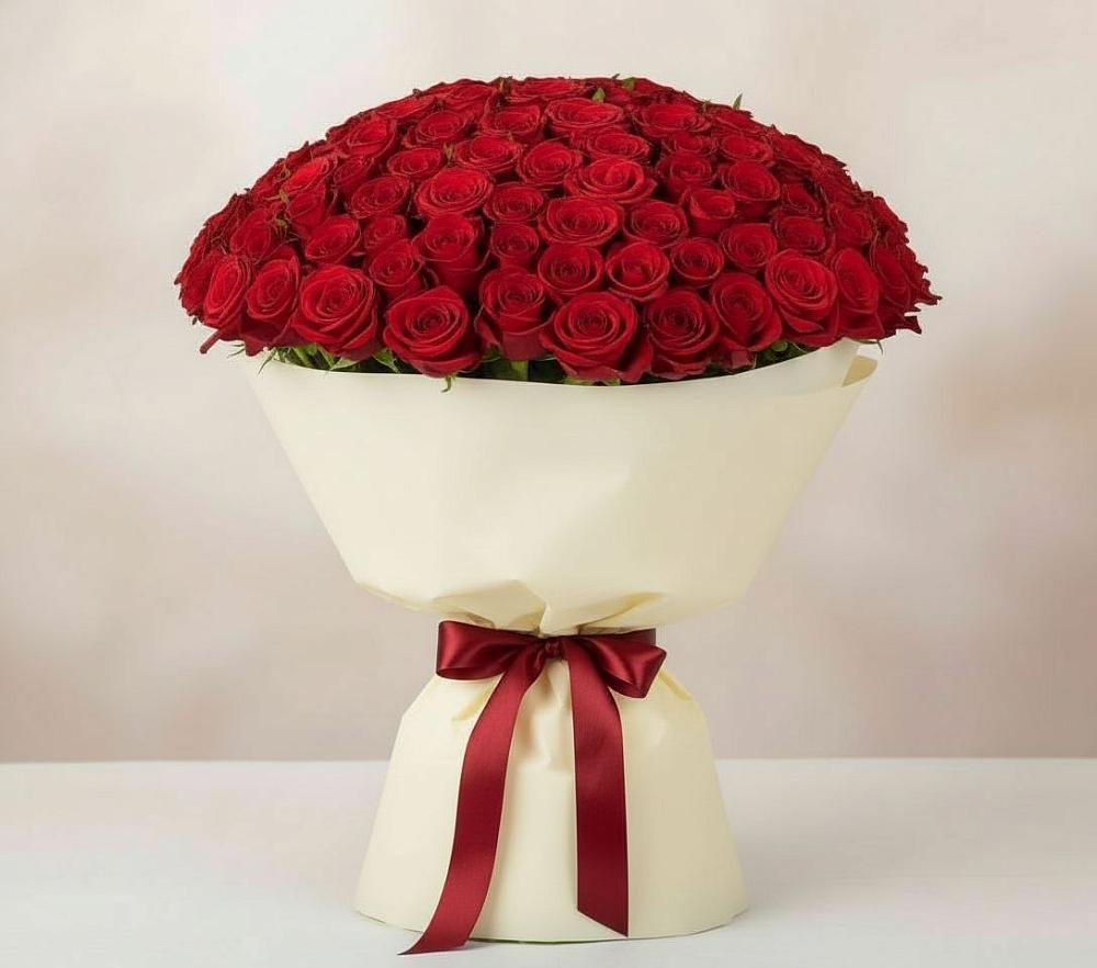Букет 101 Красная роза Милано в Серафимовском