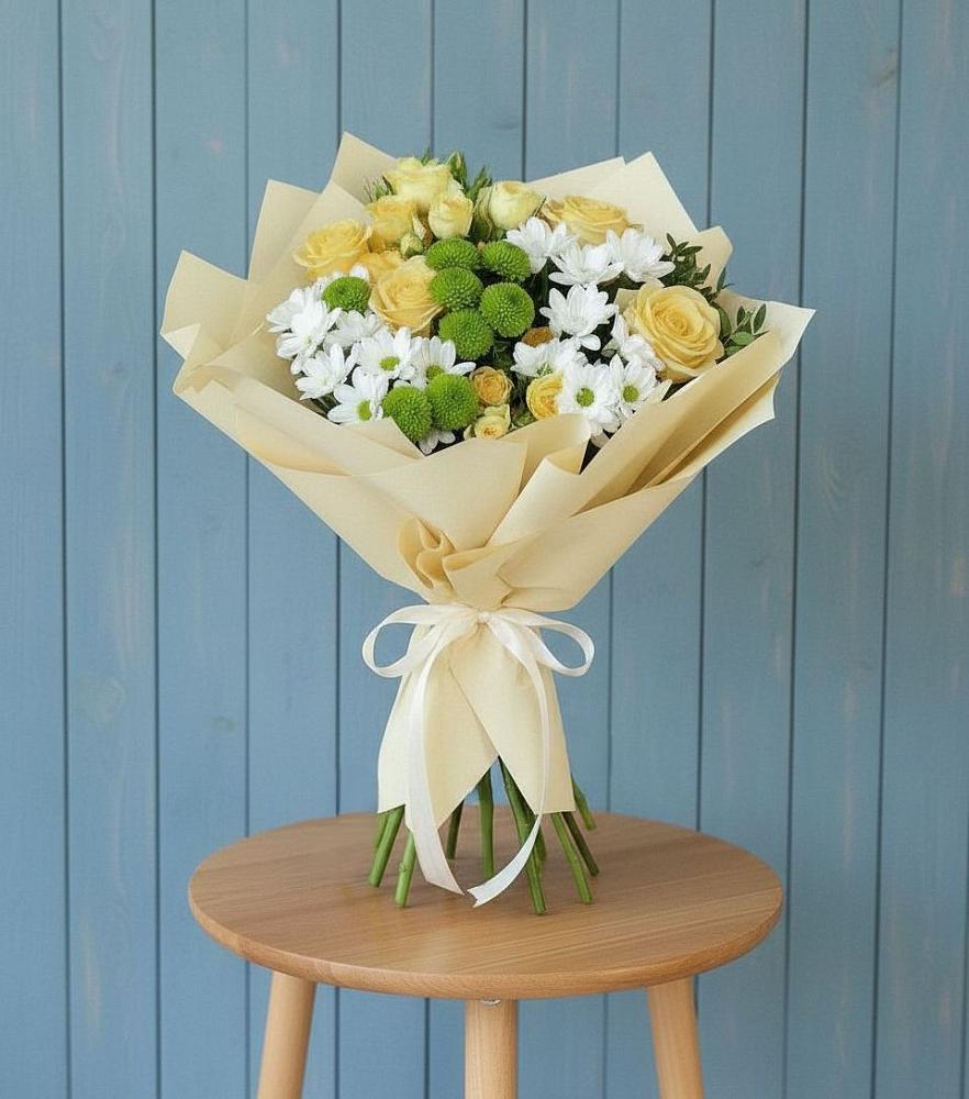 Букет цветов из: Хризантемы и Розы в Серафимовском