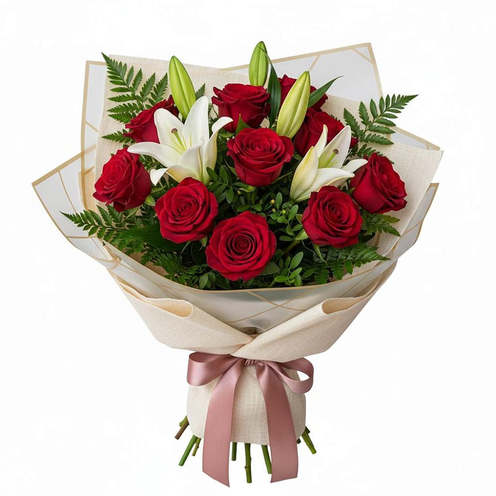 Букет цветов из: Лилии и Розы в Серафимовском