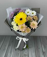 Букет цветов из:  Розы, Герберы и Хризантемы в Серафимовском