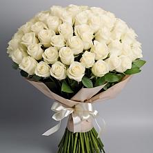 Букет 101 беля роза Белоснежка в Серафимовском