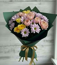 Букет цветов из:  Хризантемы и Розы #REPLACE_PRED# Серафимовском
