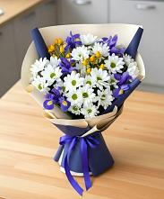 Букет цветов из:  Розы, Ирисы и Хризантемы в Серафимовском