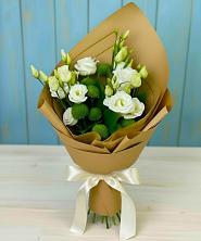 Букет цветов из:  Хризантемы и Лизиантусы в Серафимовском