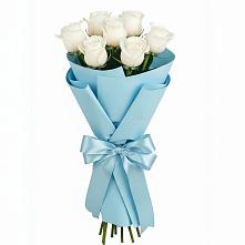 Букет 7 белых роз Проуд в Серафимовском