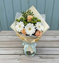 Букет цветов из:  Герберы, Розы и Хризантемы #REPLACE_PRED# Серафимовском