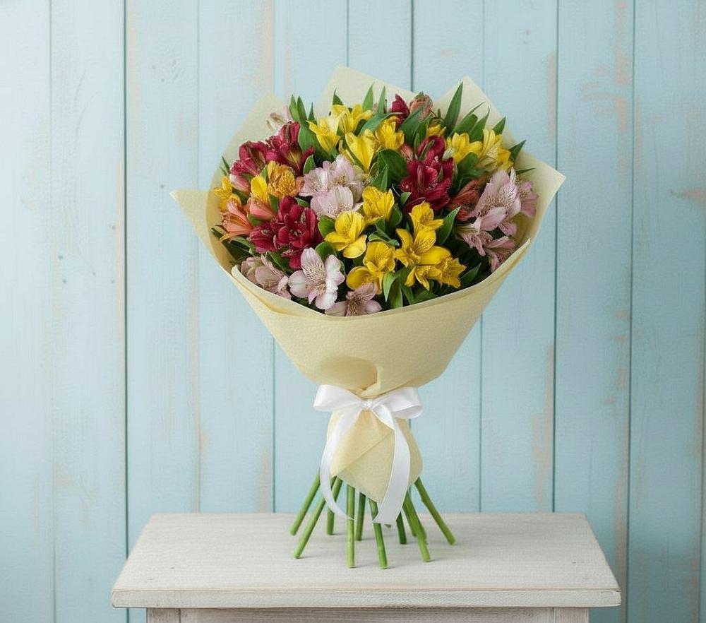 Букет цветов из: Альстромерии в Серафимовском