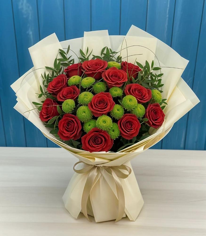 Букет цветов из: Розы и Хризантемы в Серафимовском