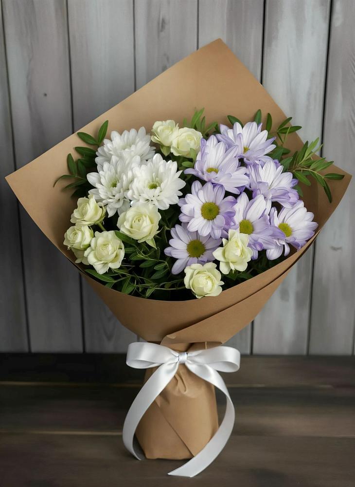 Букет цветов из: Хризантемы и Розы в Серафимовском